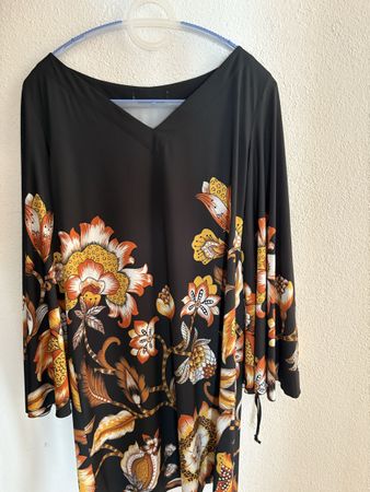 Vestito donna nero motivi floreali Raffaella D’Angelo 