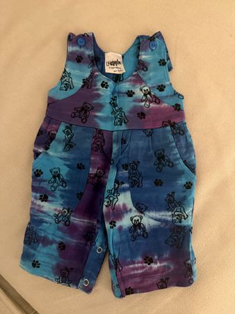 Vintage Latzhose Grösse 86 Peppino mit Teddy-Muster