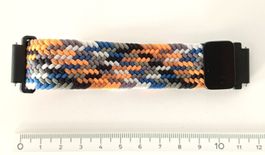 Nr241 Textil Uhrenband geflochten mehrfarbig 18mm elastisch