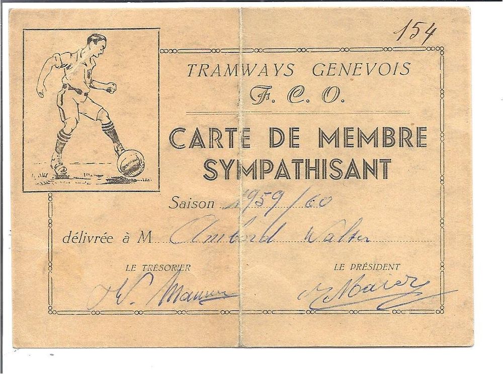Ancienne Carte De Membre – Automobile Club Du Forez – 1960 – Collection