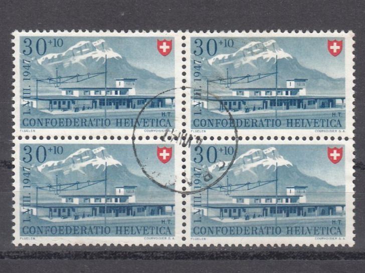 Alle Briefmarken: SBK B37 im 4er-Block gestempelt – Gebraucht aus Bürglen TG von StampGraf