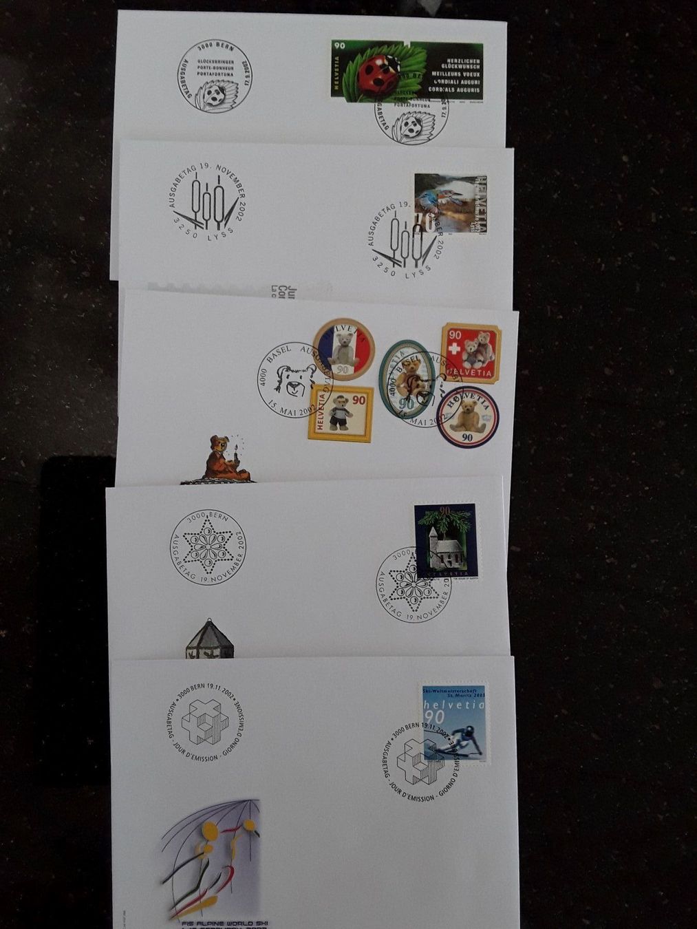 Tutti i francobolli: 5 Briefumschläge FDC 2002 – Usato da Bazenheid venduto da derdelorean01