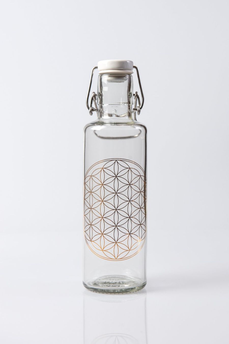 Gläser: NEUE Glas-Flasche Blume des Lebens – Neu und originalverpackt aus Altdorf UR von Reiki-Therapeutin
