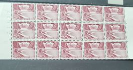 Briefmarken Helvetia 20 Rappen Block 15 Stück guter Zustand