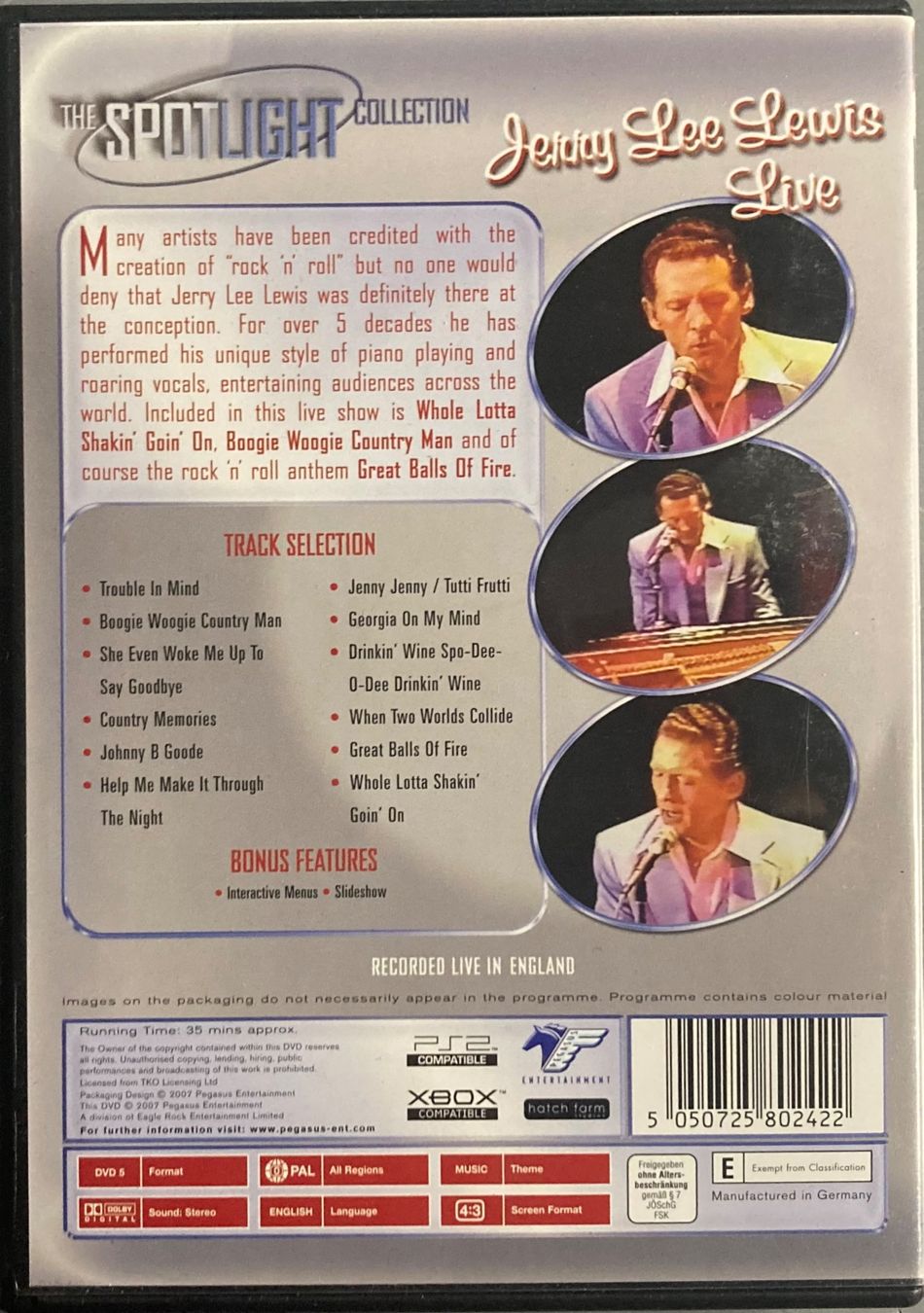 Tutti i DVDs: JERRY LEE LEWIS - LIVE – Usato da Poliez-Pittet venduto da Newtown-Records 1