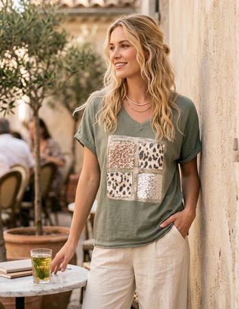 Mega coole Bluse aus Leinen + Cotton Gr.M-L