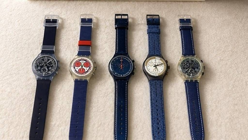 Orologi: Swatch Chrono Blau Set 5 Uhren – Usato da Uster venduto da barkingarky01