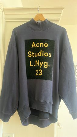 Acne Studios Pullover blau mit Logo Aufdruck 