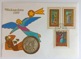 Numisbrief Weihnachten 1989 mit Silbermedaille ab 1 Fr. !