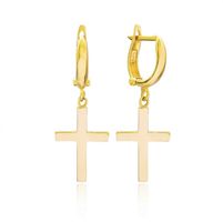 Ohrringe Ohrhänger 925 Silber gold Kreuz klein fein unisex