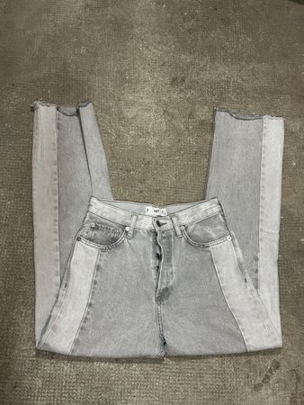 MNG Jean patchwork gris