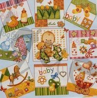 Serviette baby hellblau (e39) 2Stk.