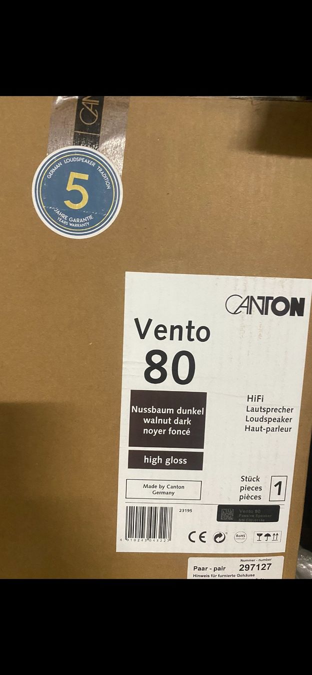 Canton Haut-parleurs: Canton Lautsprecher Vento 80 Nussbaum – Neuf avec emballage d'origine à Au ZH par sha_p2yv