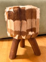 Hocker aus Echfell | Patchwork | Sehr guter Zustand