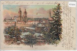 St. Gallen im Winter - Litho