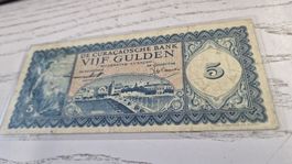 Banknote 5 Gulden Curacao 1954 guter Zustand