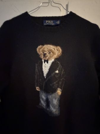Maglione Polo Ralph Lauren orsetto nero taglia M lana cashme
