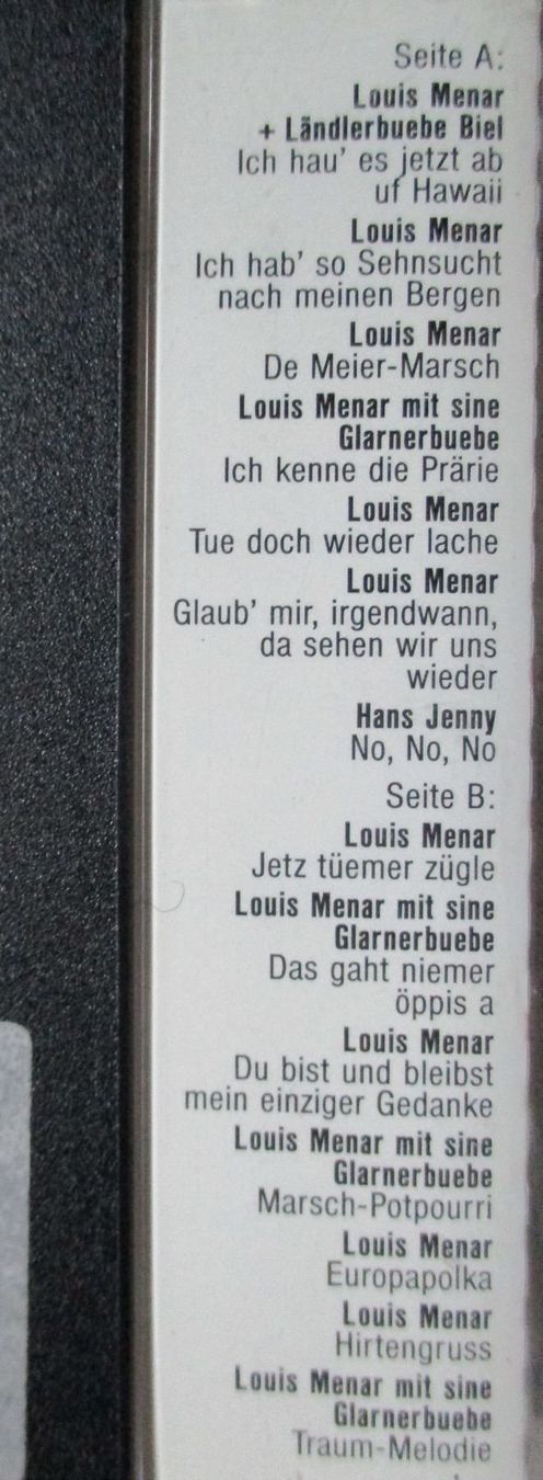 Musicassette: Kassette / MC Louis Menar – Usato da Flumenthal venduto da novbra 1