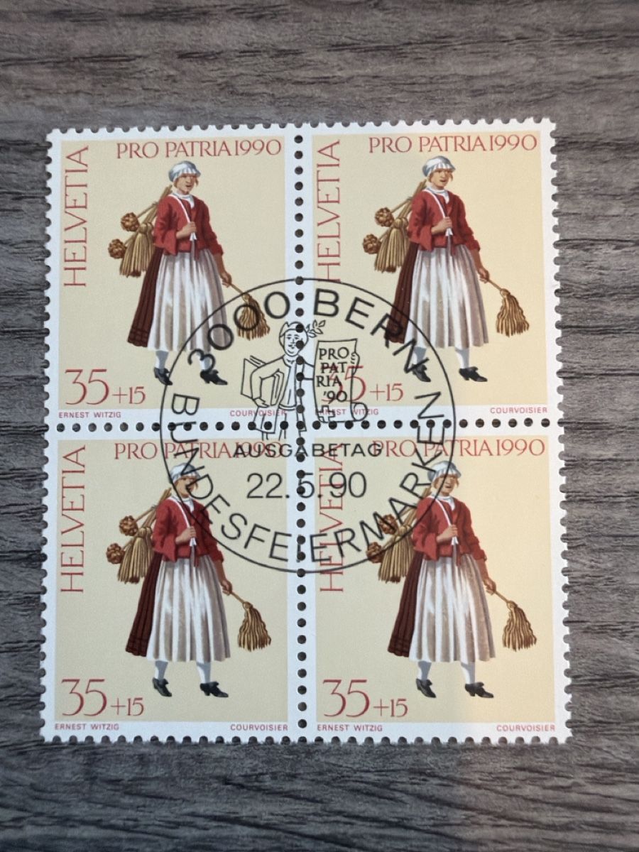 Tutti i francobolli: Schweiz Marke Pro Patria 1990, Block mit Sonderstempel – Nuovo (secondo la descrizione) da Tafers venduto da Tschanz-Solutions