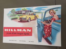 Original Prospekt Hillman Minx Auto Vintage französisch
