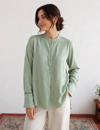 Coster Copenhagen sage green blouse, size 34