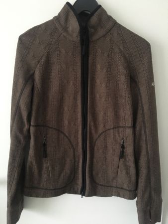 ALLSPORT SWEATJACKE braun mit Strickoptik, Zipper Gr. 38