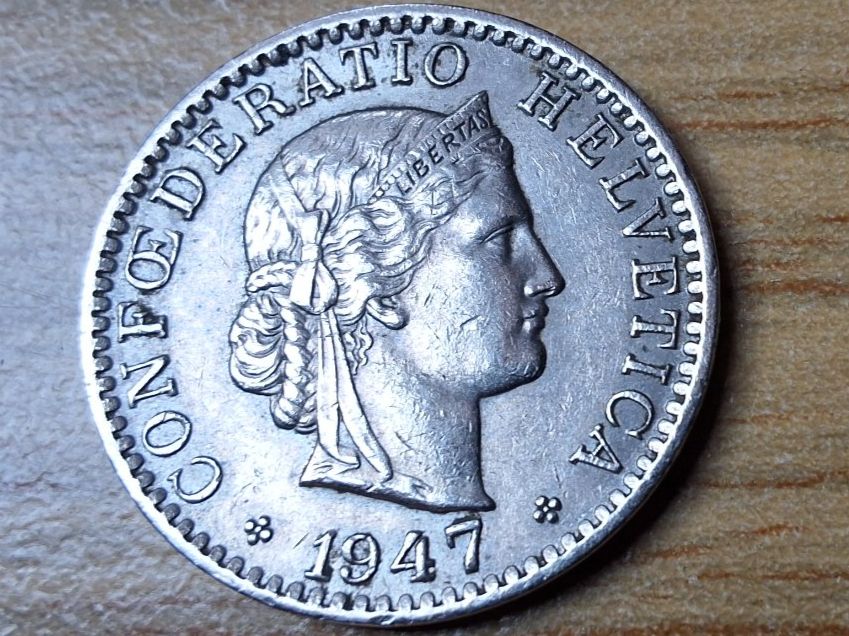 Tutti le monete: 20 Rappen 1947 - fast vorzüglich! – Usato da Münchenstein venduto da purbach1
