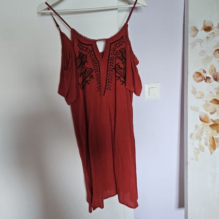 Lots de 2 robes femme orange et blanc brodée taille S 