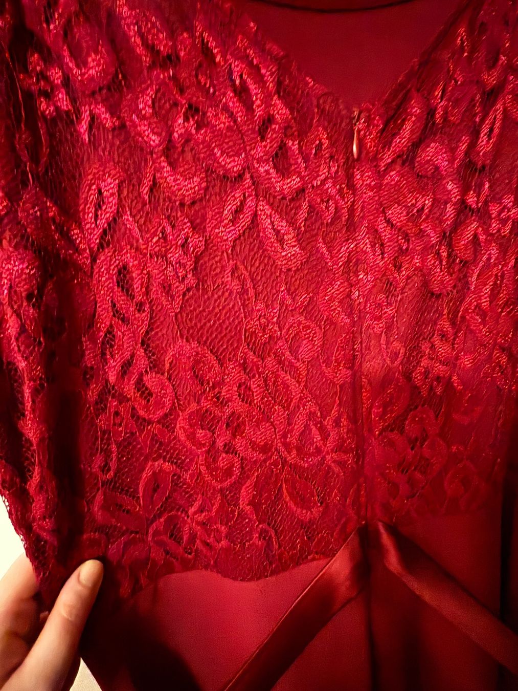 Vestiti: Rotes Vera Mont Kleid mit Spitze, Grösse 46 – Usato da Winterthur venduto da rub_s6ph 3