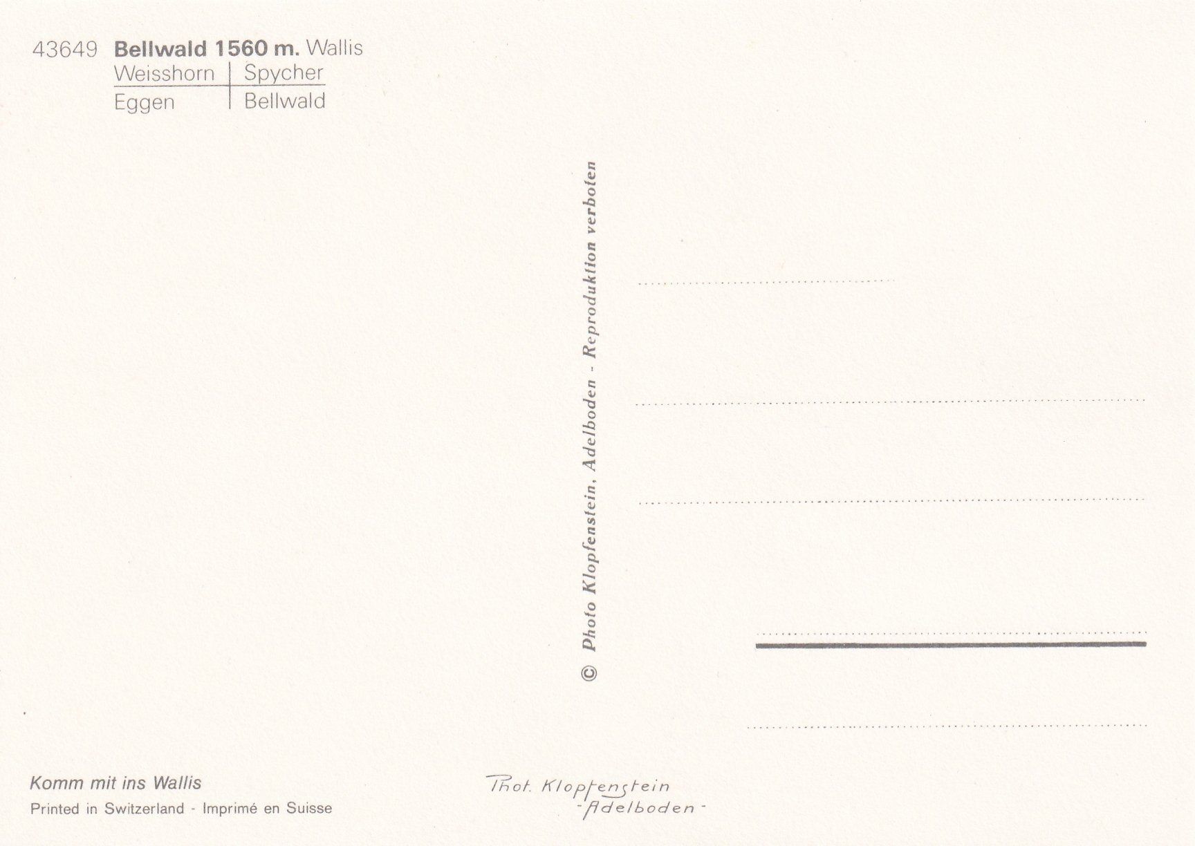 Cartoline postali: Bellwald (4 Ansichten) /ay – Usato da Hombrechtikon venduto da Rudolf07 1