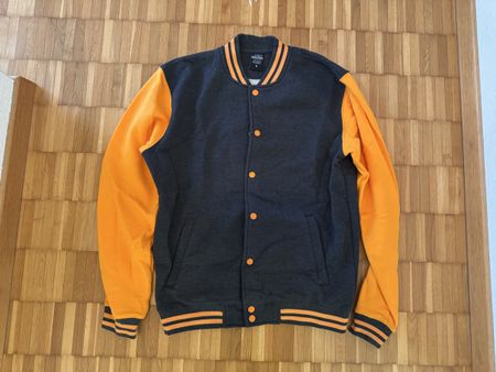 College Jacke Gr. M Orange/Grey