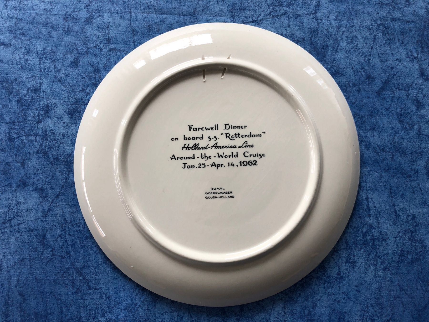 Piatti: Souvenir Teller Dampfer SS Rotterdam der HAL – Usato da Steffisburg venduto da bwt56 2