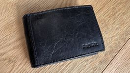 Portemonnaie Fossil Ingram Leder schwarz neu mit Etikett