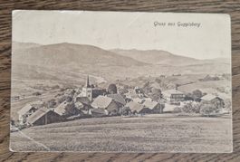 Gruss aus Guggisberg 1909, n.Aarberg z. Frl. Jenni