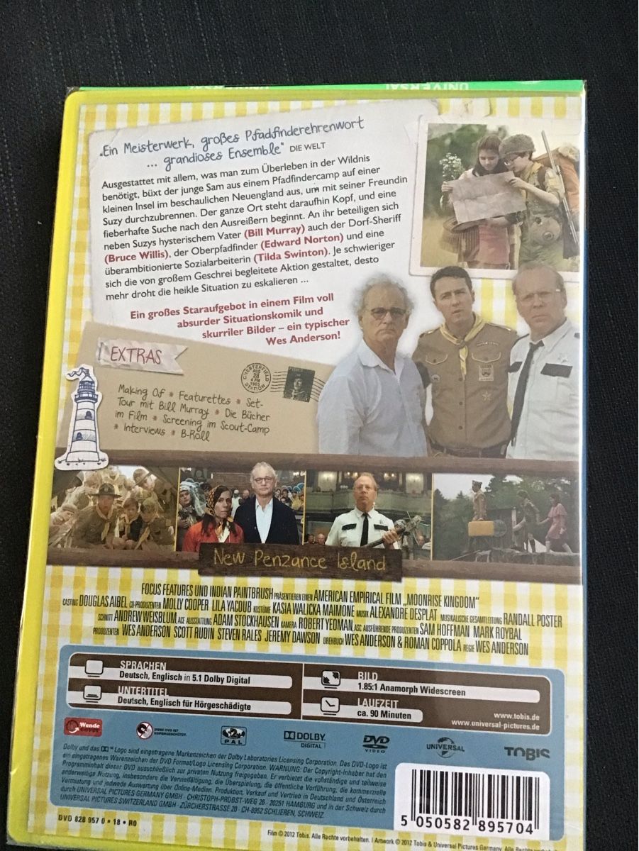 Tutti i DVDs: DVD Moonrise Kingdom/ neu und originalverpackt – Nuovo (secondo la descrizione) da Bischofszell venduto da 19bischi67 1