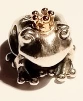 Pandora Charm Frosch mit goldene Krone 