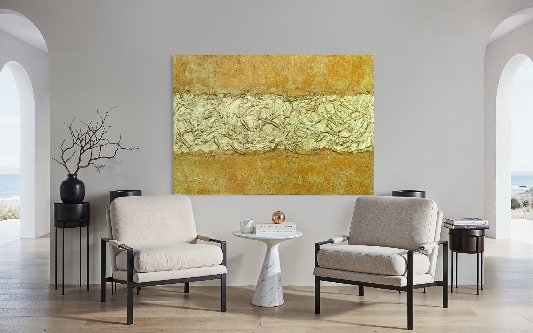 Gemälde: „Gold Reflections"#19 – Neu und originalverpackt aus Uznach von Spillmannkunst43 9
