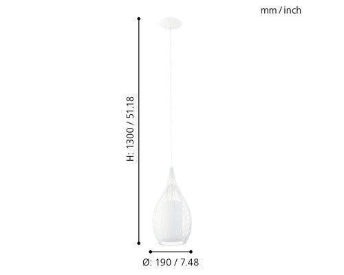 Eglo Lampade: Eglo Hängeleuchte Razoni weiss 2 Stück – Nuovo e nell'imballaggio originale da Vaduz venduto da RapunzelLissi 3