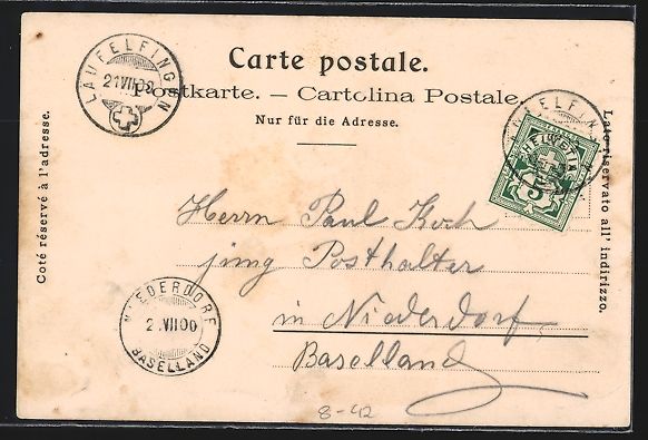 Cartoline postali: Litho Schaffhouse, Ortsansicht mit Cacao – Usato da Berlin venduto da bartko-reher 1