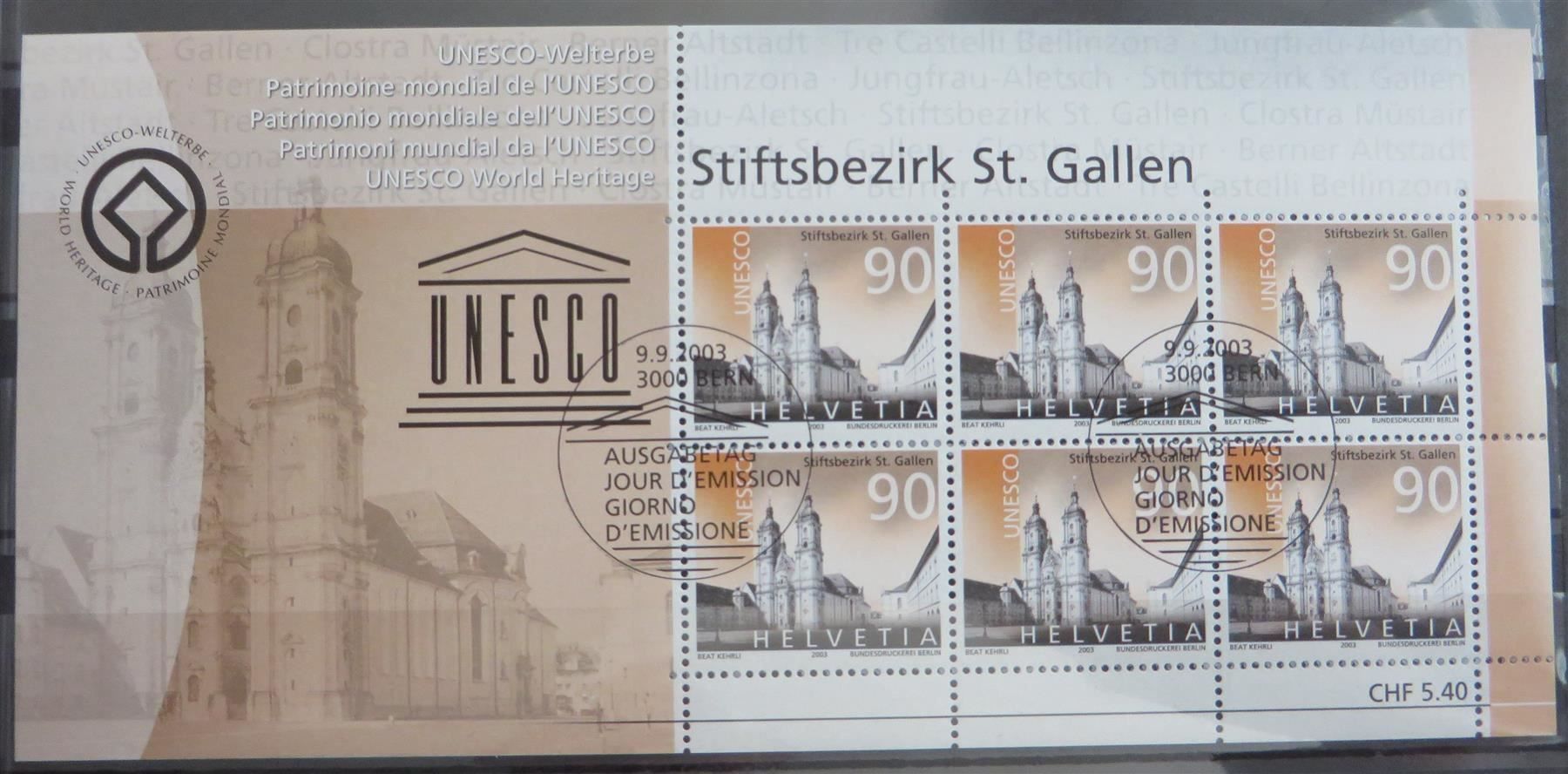 Tutti i francobolli: 2003/4 UNESCO - Welterbe der Schweiz ET – Usato da Spiez venduto da Crazyduck 3