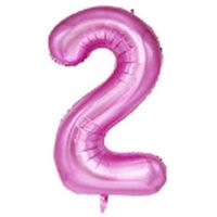 40" XL Metallic Zahlenballon Pink 2 - KOSTENLOSER VERSAND