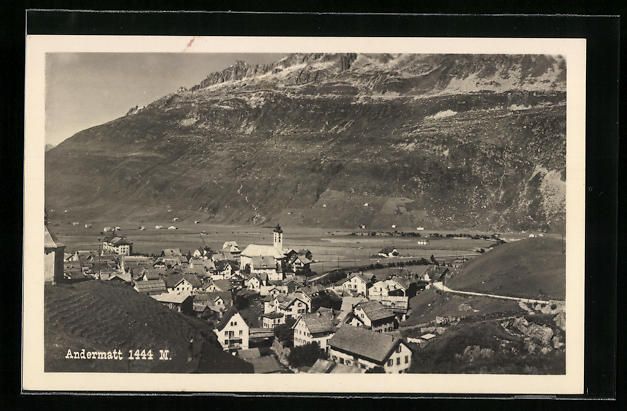 Cartoline postali: Andermatt, Ortsansicht aus der Vogelscha – Usato da Berlin venduto da bartko-reher
