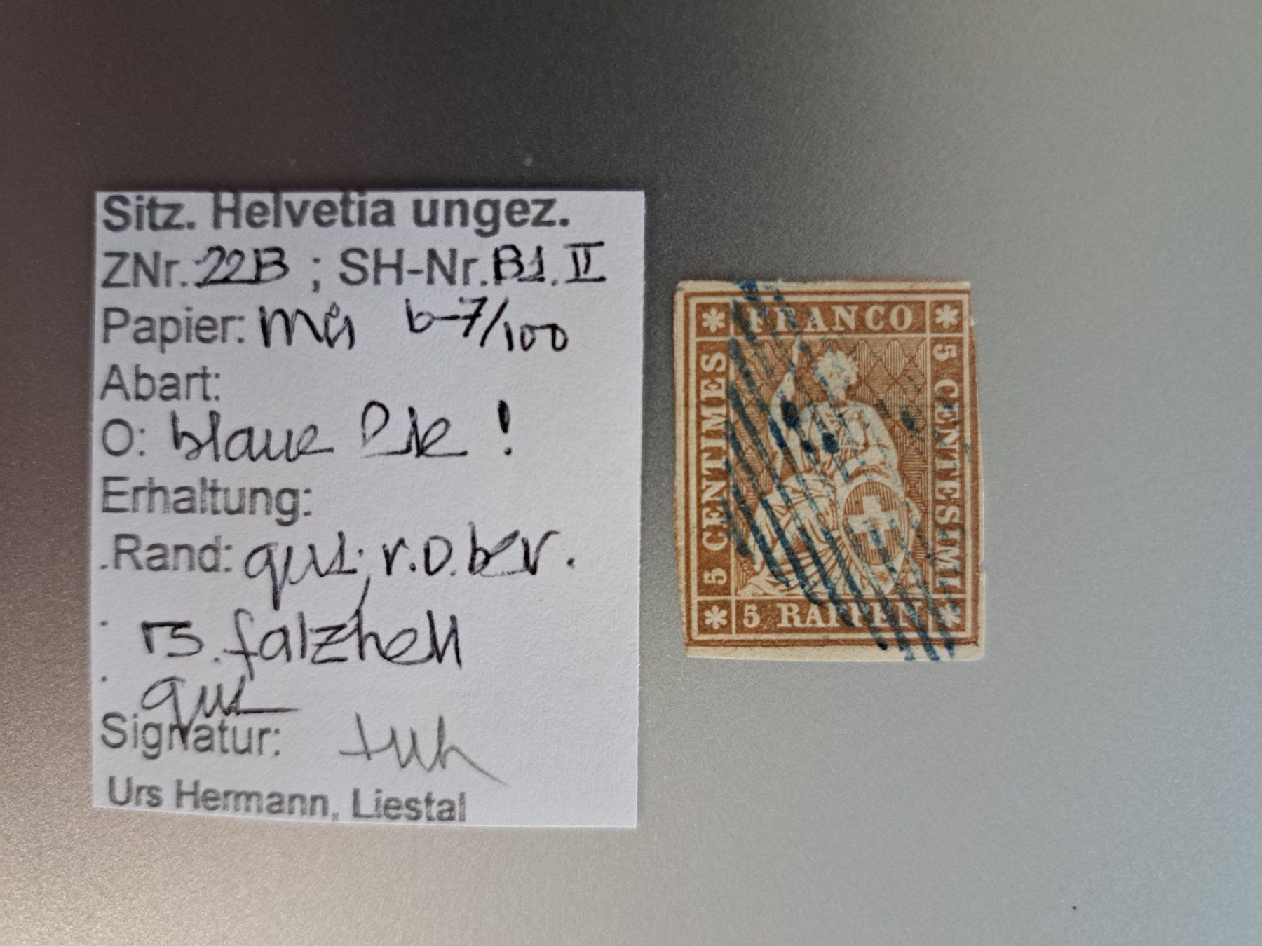 Tutti i francobolli: Strubel 22B mit schöner blauer Raute – Usato da Bazenheid venduto da derdelorean01 2