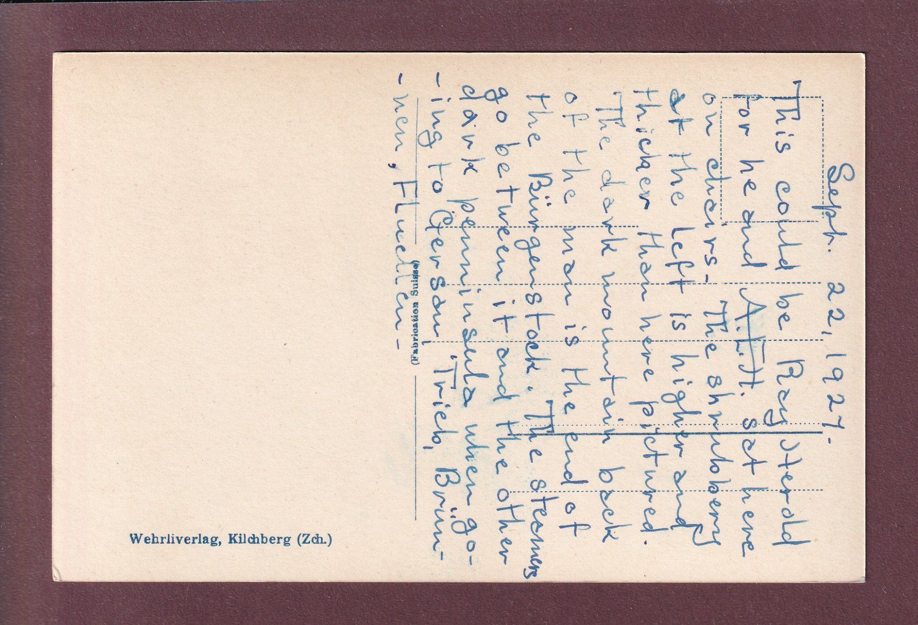 Cartoline postali: WEGGIS - Quai und Alpen - 1927 – Usato da Pully venduto da nicecards 1