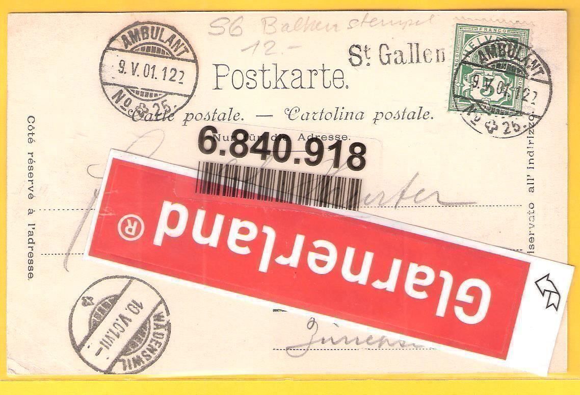 Cartoline postali: 9.5.1901 St.Gallen+St.Fiden vom Freudenberg – Usato da Zürich venduto da Hagliweg 2