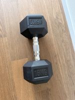 Hexagonal Dumbbell 16kg Black Rubber Coated Metal Handle