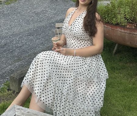 Sommerliches Tüllkleid mit Pünktchen, Grösse L, neuwertig
