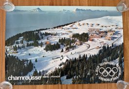 Vintage Poster Grenoble 1968 Winterspiele Chamrousse