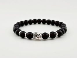 Onyx-Armband Schwarz mit Buddha Heilsteine/Edelsteine