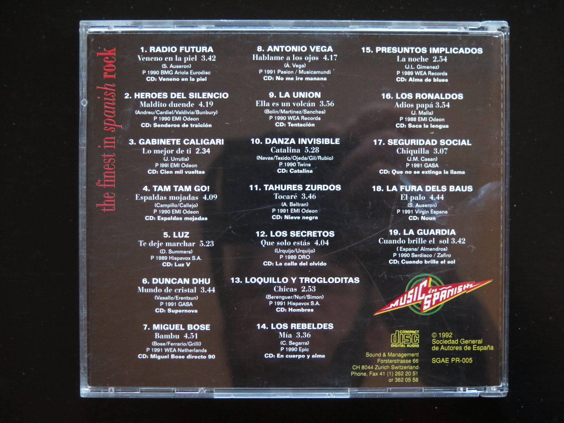 CD: CD THE FINEST IN SPANISH ROCK 1992, Sampler – Usato da Bern venduto da Balzamico 1